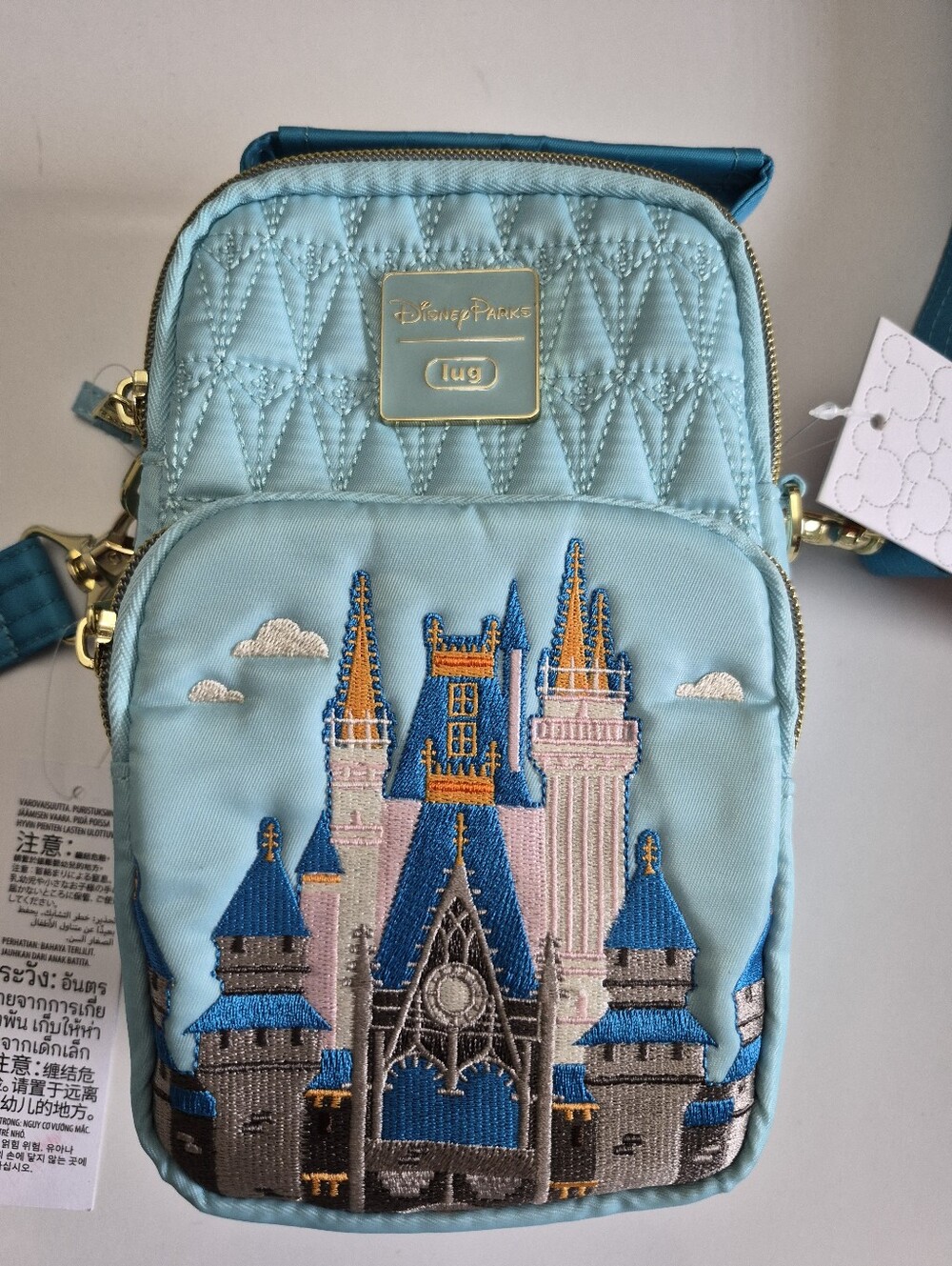 Lug Disney Parks Walt Disney World Castle Mini Crossbody Bag, Light Blue NWT